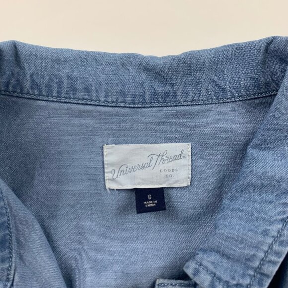Universal Thread Light Wash Denim Chambray Button Front Jumpsuit 6 - Picture 4 of 8